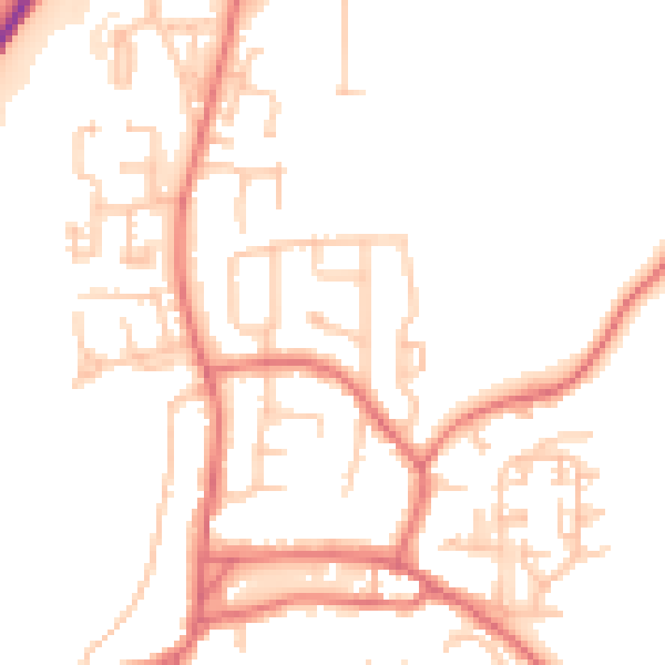Daytime road noise heatmap for TS21 3DQ