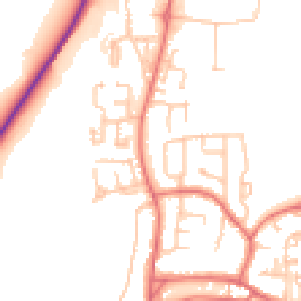 Daytime road noise heatmap for TS21 3DW