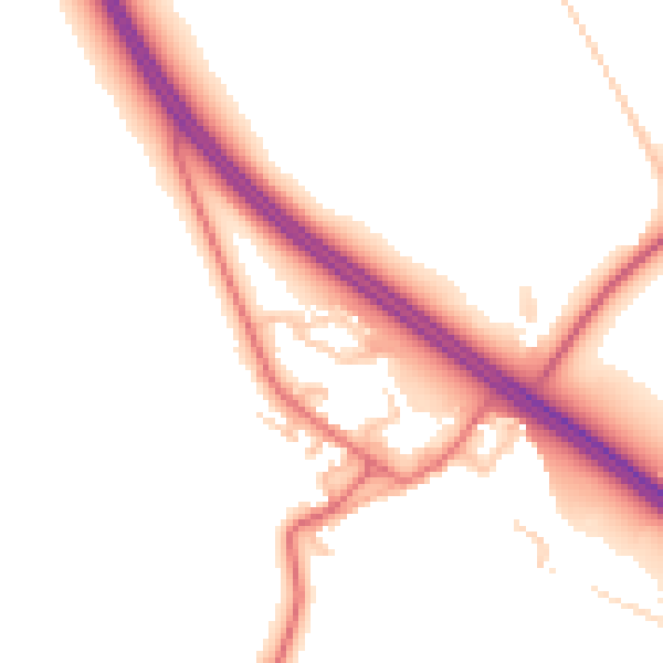 Daytime road noise heatmap for TS21 3FJ
