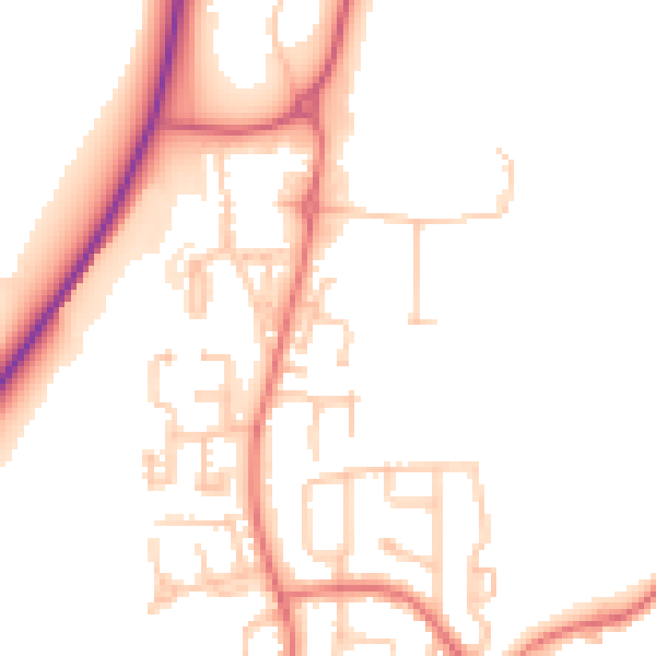 Daytime road noise heatmap for TS21 3FN