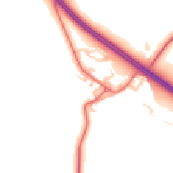 Daytime road noise heatmap for TS21 3JE