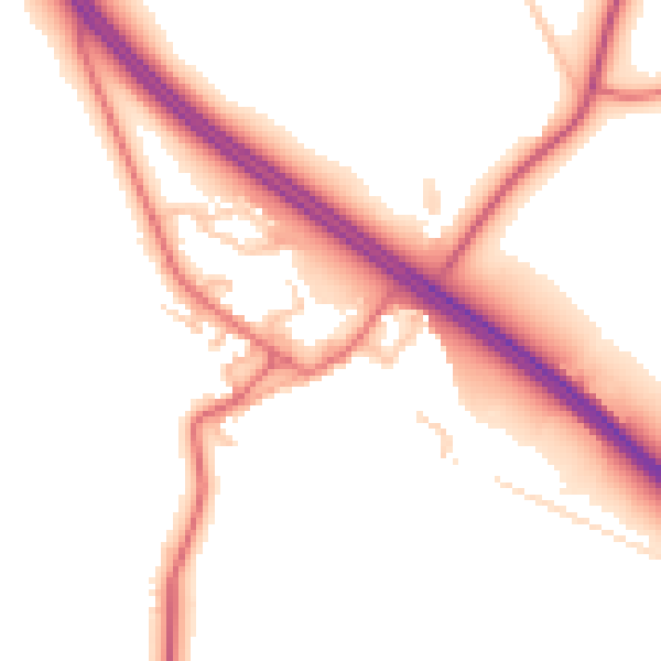 Daytime road noise heatmap for TS21 3LL
