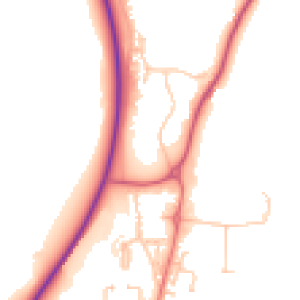 Daytime road noise heatmap for TS21 3NX
