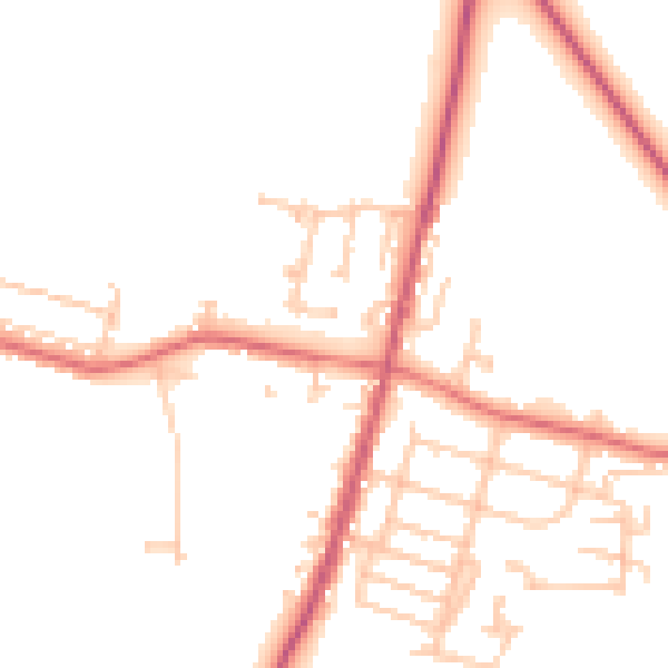 Daytime road noise heatmap for TS21 4AW