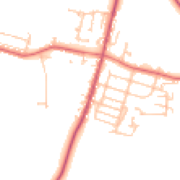Daytime road noise heatmap for TS21 4BY