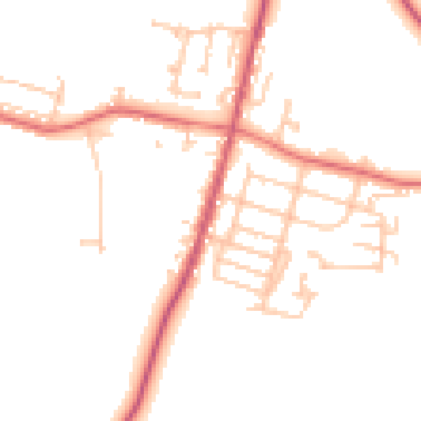 Daytime road noise heatmap for TS21 4DQ