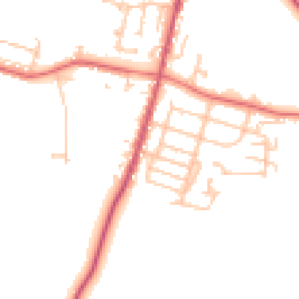 Daytime road noise heatmap for TS21 4ER