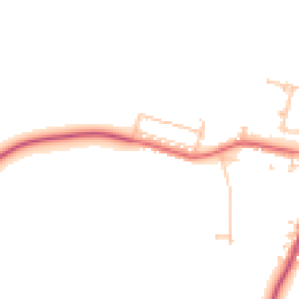 Daytime road noise heatmap for TS21 4EY