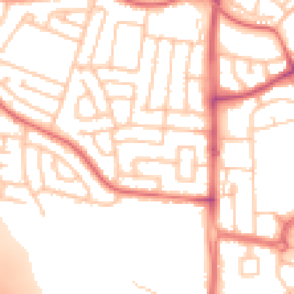 Daytime road noise heatmap for TS22 5AJ