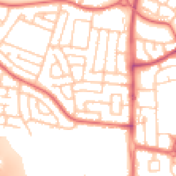 Daytime road noise heatmap for TS22 5AL
