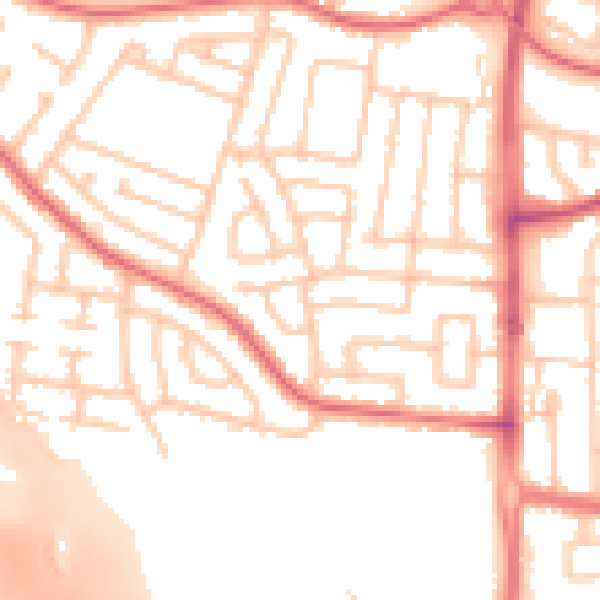 Daytime road noise heatmap for TS22 5AN
