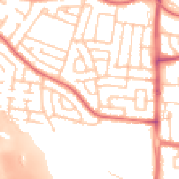 Daytime road noise heatmap for TS22 5AP