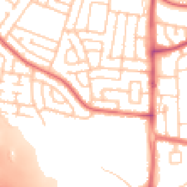 Daytime road noise heatmap for TS22 5AR