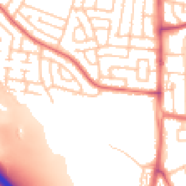 Daytime road noise heatmap for TS22 5AU