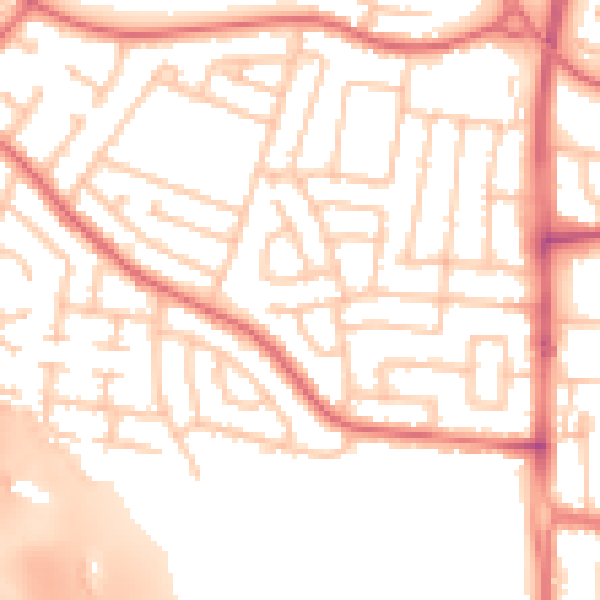 Daytime road noise heatmap for TS22 5AW