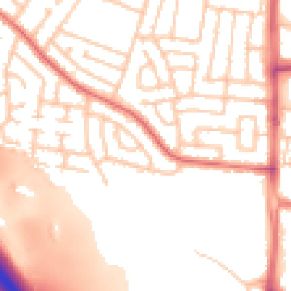 Daytime road noise heatmap for TS22 5AX