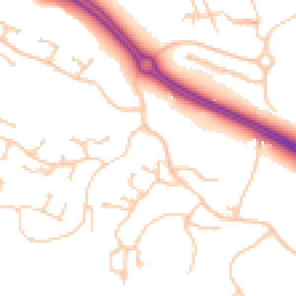 Daytime road noise heatmap for TS22 5BF