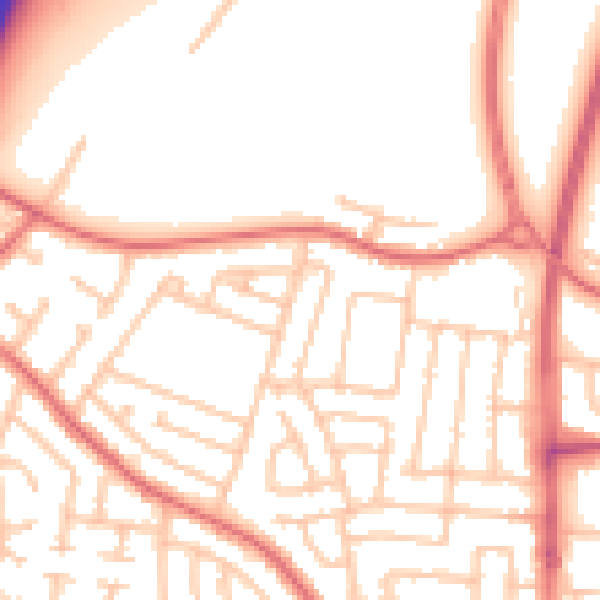 Daytime road noise heatmap for TS22 5BT
