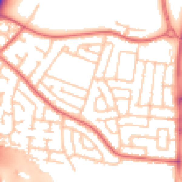 Daytime road noise heatmap for TS22 5BY