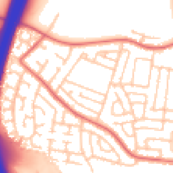 Daytime road noise heatmap for TS22 5DA