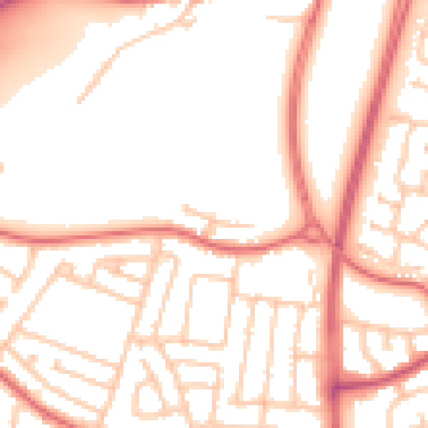 Daytime road noise heatmap for TS22 5EY