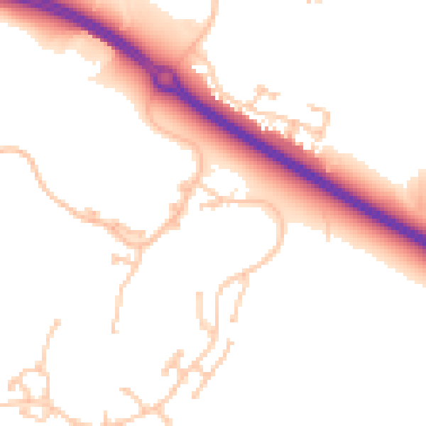 Daytime road noise heatmap for TS22 5GP