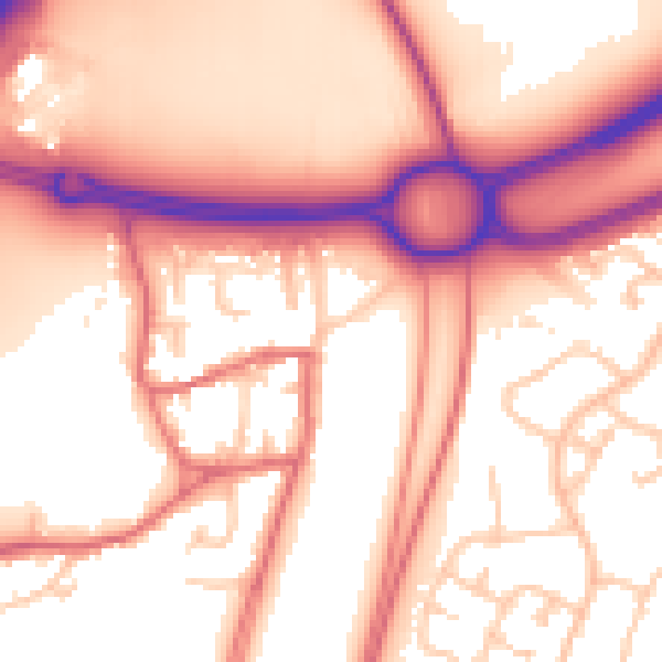 Daytime road noise heatmap for TS22 5LA