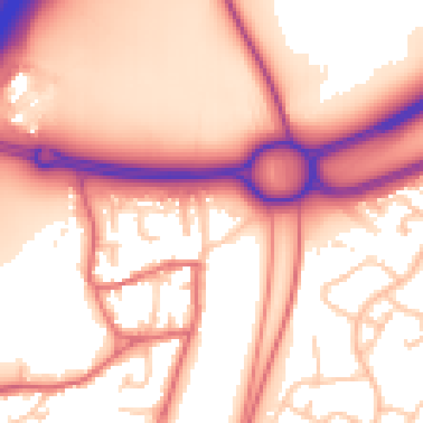 Daytime road noise heatmap for TS22 5LZ