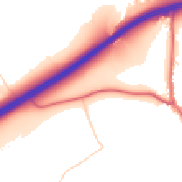 Daytime road noise heatmap for TS22 5PT