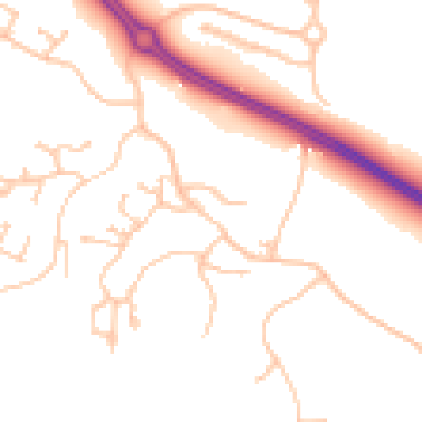Daytime road noise heatmap for TS22 5QL