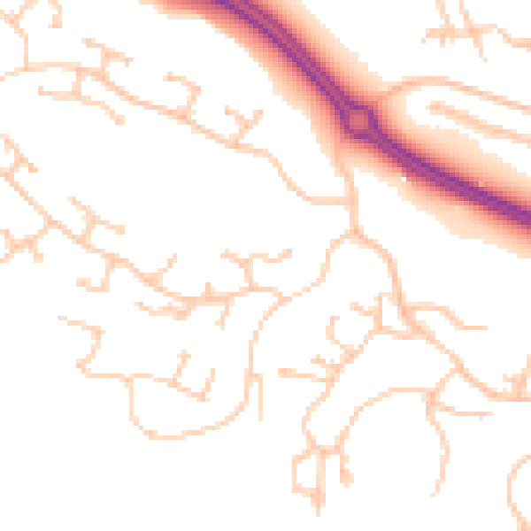 Daytime road noise heatmap for TS22 5QX