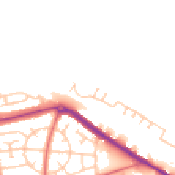 Daytime road noise heatmap for TS24 0AF