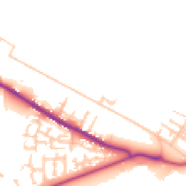 Daytime road noise heatmap for TS24 0AH