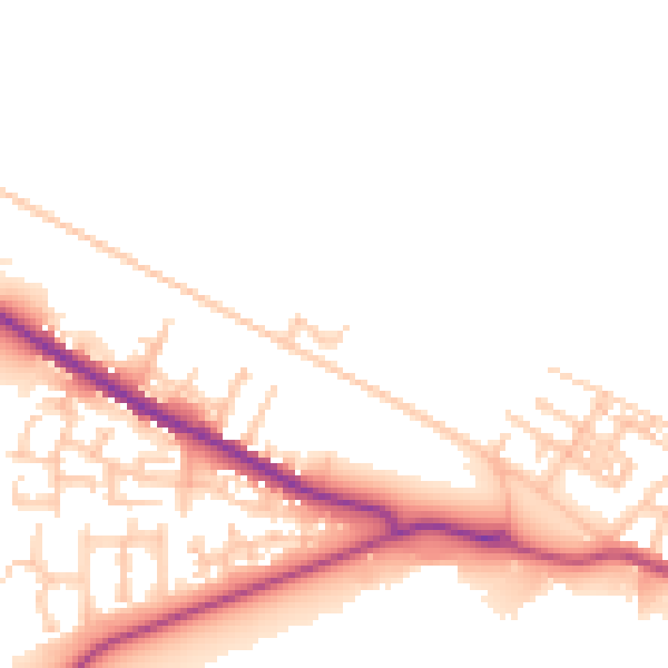 Daytime road noise heatmap for TS24 0AJ