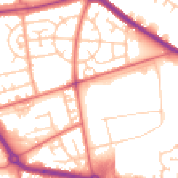Daytime road noise heatmap for TS24 0AL