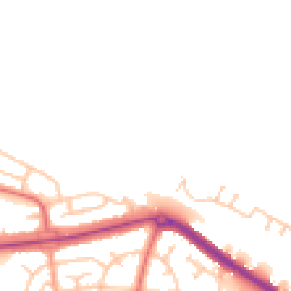 Daytime road noise heatmap for TS24 0AN
