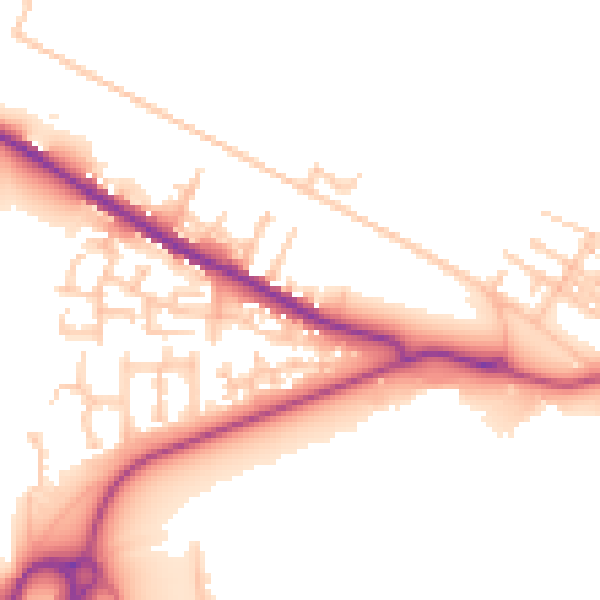 Daytime road noise heatmap for TS24 0BE