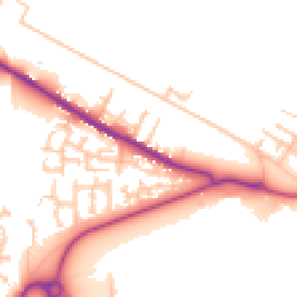 Daytime road noise heatmap for TS24 0BH