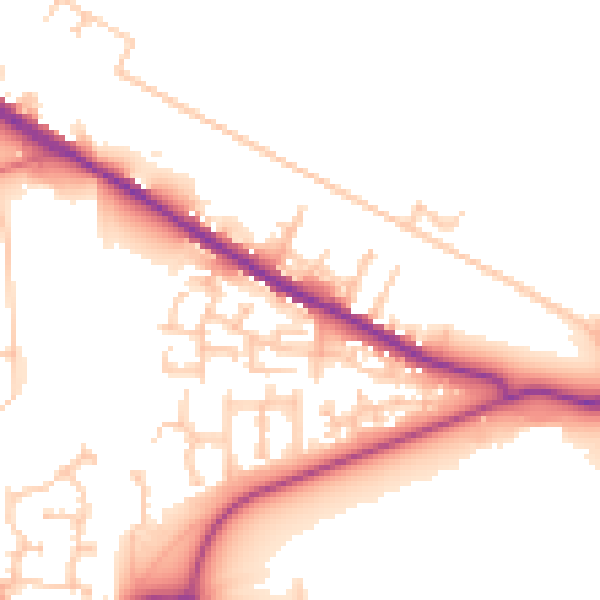 Daytime road noise heatmap for TS24 0BN