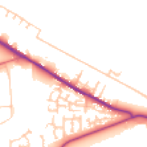 Daytime road noise heatmap for TS24 0BZ