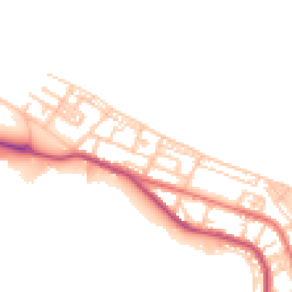 Daytime road noise heatmap for TS24 0DB