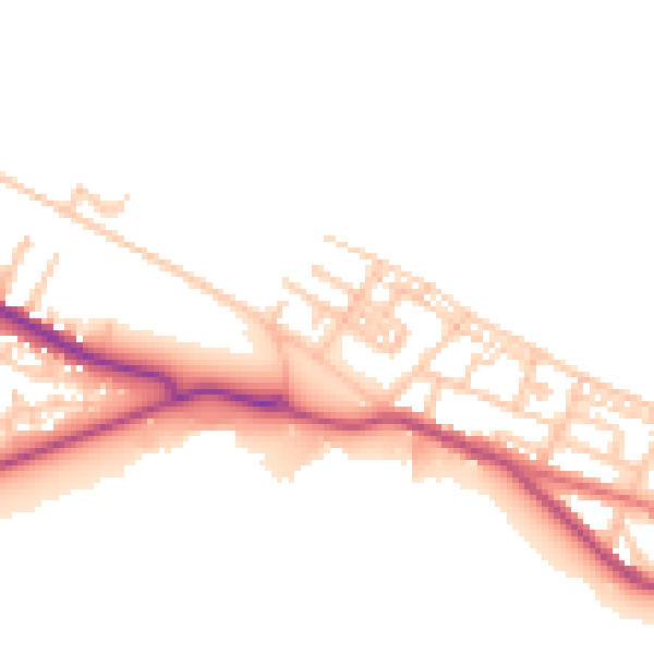 Daytime road noise heatmap for TS24 0DJ