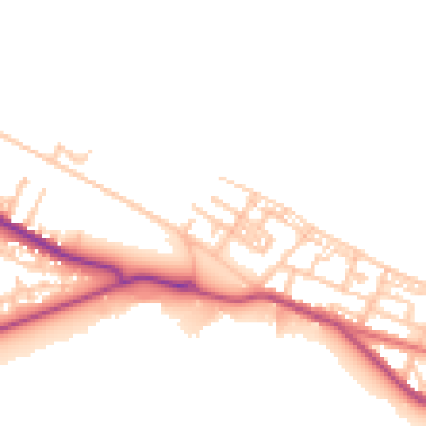 Daytime road noise heatmap for TS24 0DL