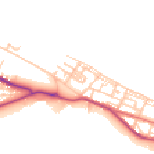 Daytime road noise heatmap for TS24 0DN