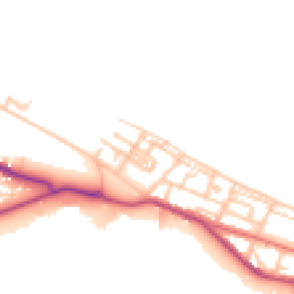 Daytime road noise heatmap for TS24 0DP