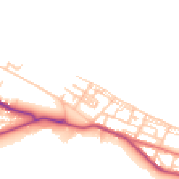 Daytime road noise heatmap for TS24 0DR
