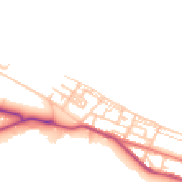 Daytime road noise heatmap for TS24 0DU