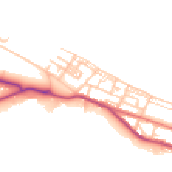 Daytime road noise heatmap for TS24 0DX