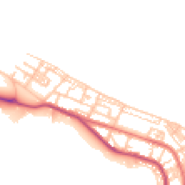 Daytime road noise heatmap for TS24 0DZ