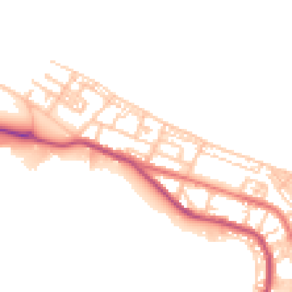 Daytime road noise heatmap for TS24 0EB